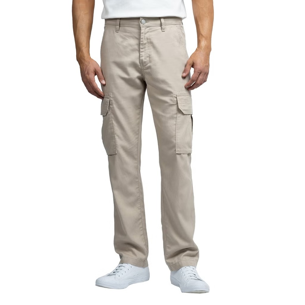 Jachs Men's Linen Blend Cargo Pant, Tan, Size: 34, New